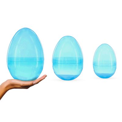 BestPysanky Set of 3 Jumbo Large Size Giant Fillable Plastic Easter Eggs, All 10 Inches