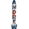 VWAQ Customized Name Wall Decal - Personalized Kids Room Decor Vertical Vinyl Sticker Outer Space - Vertical-GN11 (4" Letter Width) view 1