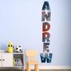 VWAQ Customized Name Wall Decal - Personalized Kids Room Decor Vertical Vinyl Sticker Outer Space - Vertical-GN11 (4" Letter Width) view 2