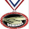 Dominoes Red Trellis Medal Silver, 2.5" Dominoe Games Prizes, Kids Dominoes Trophy Medal Awards 5 Pack Prime view 1