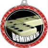 Dominoes Red Trellis Medal Silver, 2.5" Dominoe Games Prizes, Kids Dominoes Trophy Medal Awards 5 Pack Prime view 2