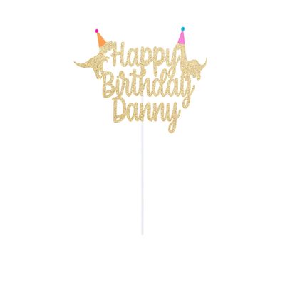 Custom Birthday Dinosaur Cake Topper - Dino Party Sign Centerpiece