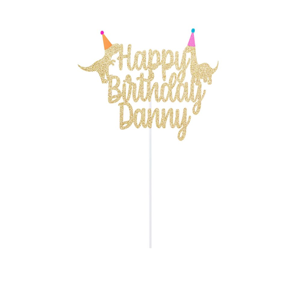 Custom Birthday Dinosaur Cake Topper - Dino Party Sign Centerpiece