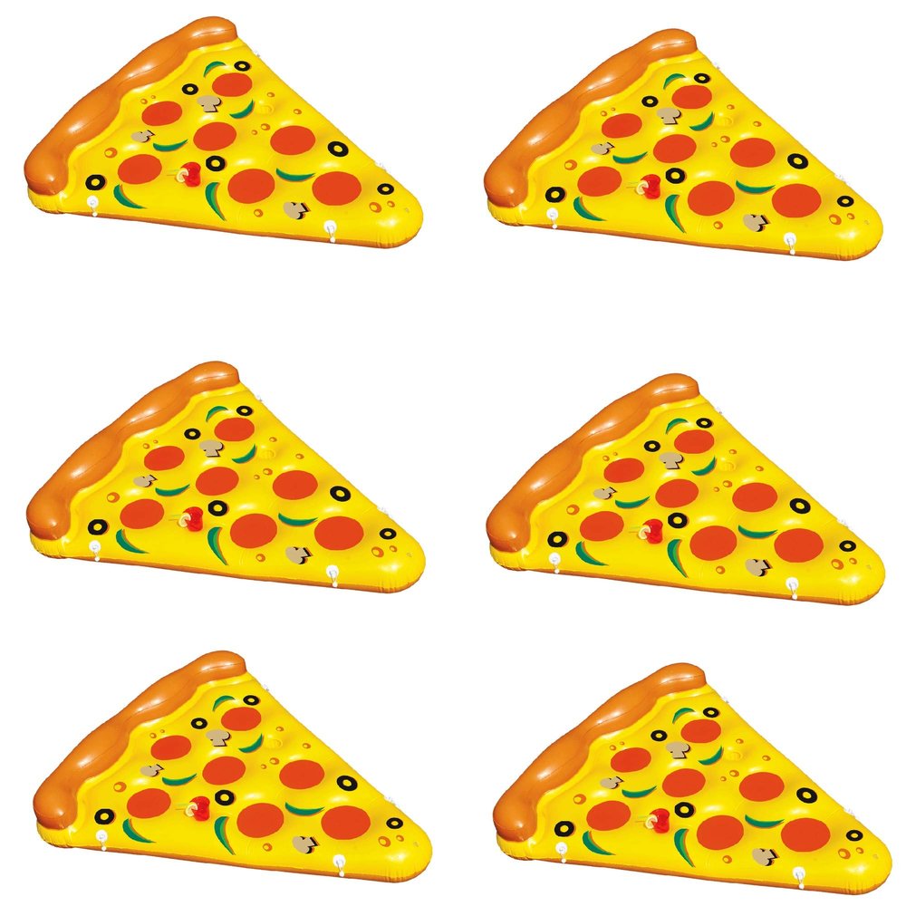 Swimline Pizza Slice Inflatable Giant Swimming Pool Float Raft (6 Pack)
