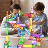 PicassoTiles 150pc Magnetic Marble Run Track Set STEM Construction Toy with Slides Ramps and Tubes Educational Magnet Tile Building Kit Kids Age 3 Plus Learning Gift for Boys Girls Preschool PTG150 view 2