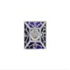 Blue and Turquoise Square heavy Sterling silver dreidel Custom enamel with Jerusalem walls design Hanukkah gift view 4