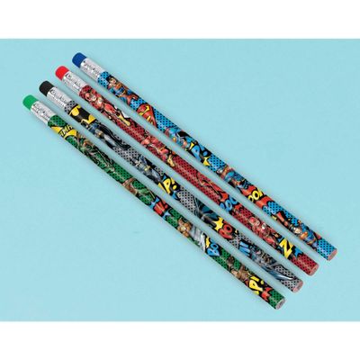 amscan Assorted Justice League Heroes Pencils- 8 pcs.
