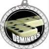 Dominoes White Trellis Medal Silver, 2.5" Dominoe Games Prizes, Kids Dominoes Trophy Medal Awards 10 Pack view 2
