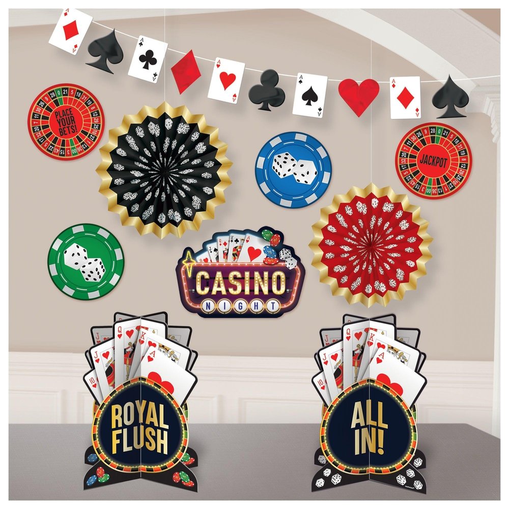 amscan Casino Night Party Decorating Kit - 10 pcs