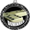 Dominoes Black Trellis Medal Silver, 2.5" Dominoe Games Prizes, Kids Dominoes Trophy Medal Awards 5 Pack Prime view 2