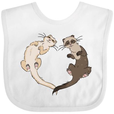 inktastic Cute Ferret Heart Baby Bib White 39ccd