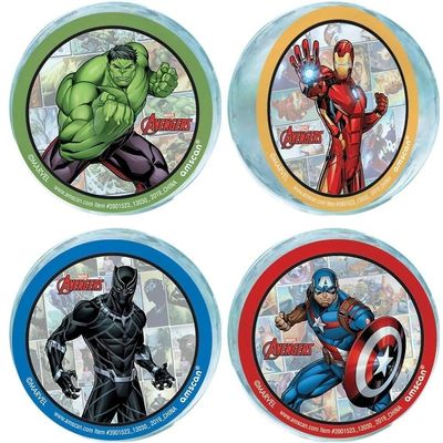 Bounce Balls - 54mm (Pack of 4) - Vibrant Multicolor Plastic Bouncing Balls - Perfect for Themed Events for Kids and Collectors, Marvel Avengers Powers Unite
