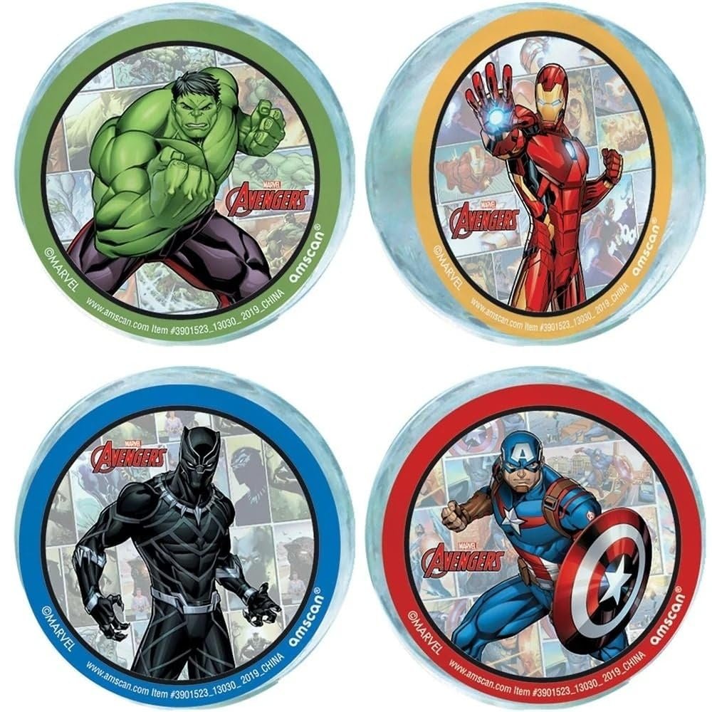 Bounce Balls - 54mm (Pack of 4) - Vibrant Multicolor Plastic Bouncing Balls - Perfect for Themed Events for Kids and Collectors, Marvel Avengers Powers Unite