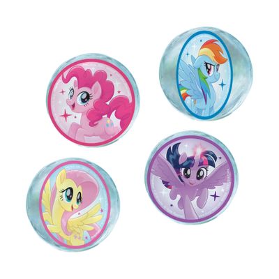 amscan My Little Pony Friendship Adventures Bounce Balls - 1" x 7" (Pack of 4) - Vibrant Multicolor Plastic Bouncing Fun - Perfect for Playtime, Collectibles, and Parties