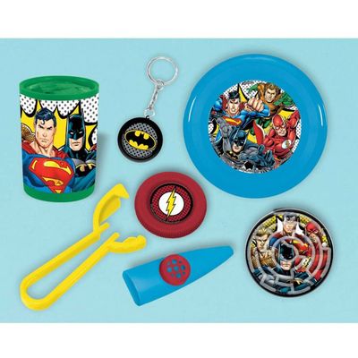 Amscan Justice League Heroes Unite Mega Mix Value Pack Favors - 11.5" x 9" (48 Pcs) | Multicolor Plastic Party Favors for Kids Parties