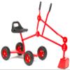 Sandbox Digger Toy Excavator with Wheels- Foldable Playground Equipment for Outdoor Play w/No-Bend, No-Pinch Heavy Duty Metal Ride On Sand Construction Backhoe Fun (Ages 4-12) (red) view 1