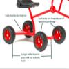 Sandbox Digger Toy Excavator with Wheels- Foldable Playground Equipment for Outdoor Play w/No-Bend, No-Pinch Heavy Duty Metal Ride On Sand Construction Backhoe Fun (Ages 4-12) (red) view 4