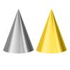Chic Silver & Gold Foil Cone Party Hats - 7" (Pack of 12) - Premium Quality Material, Eye-Catching & Unique Design - Perfect for Birthday Celebrations view 1