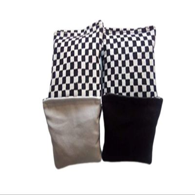 Black and White Racing Checkered Cornhole Bags Bean Bag Toss