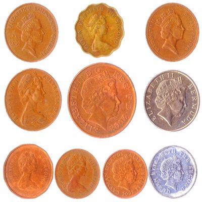 10 Different Coins with Queen Elizabeth II Picked from Mixed Commonwealth Realms