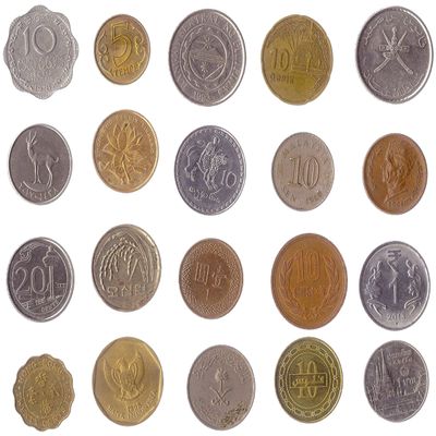 20 Coins Picked Randomly from Different Countries in Asia, Afro-Asia, EURASIA
