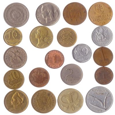 20 Different Coins from Different European Countries