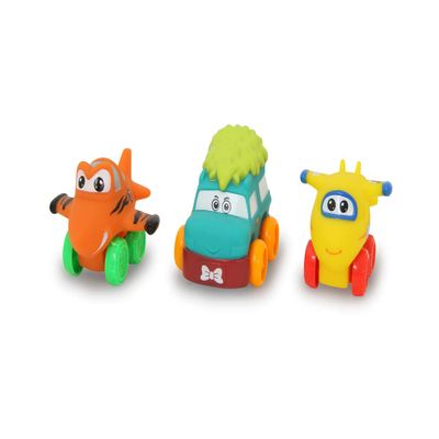 JAMARA 460612 My First Pinchies Set C Plane, Car for Toddlers, Promotes Gross Motor Skills and Imagination, Very Flexible and Soft Material, from 12 Months, Free Wheels