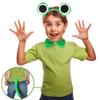 Skeleteen Frog Costume Accessories Set - Plush Green Frog Eyes Headband, Bowtie and Tail Toad Accessory Kit for Kids and Toddlers view 3