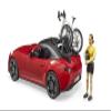 Bruder Toys - Recreational Realistic Roadster Car with Bicycle Rack and Road Bike with Female Cyclist Figure - Car Roof is Removable - Ages 4+ view 2