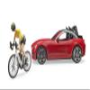 Bruder Toys - Recreational Realistic Roadster Car with Bicycle Rack and Road Bike with Female Cyclist Figure - Car Roof is Removable - Ages 4+ view 4