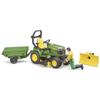Bruder 09824 bworld John Deere Lawn Tractor w Trailer and Gardener view 4