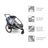 Hamax Outback Two Seat Reclining Multi-Sport Child Bike Trailer + Stroller (Jogger Wheel Sold Separately) (Navy/White) view 3