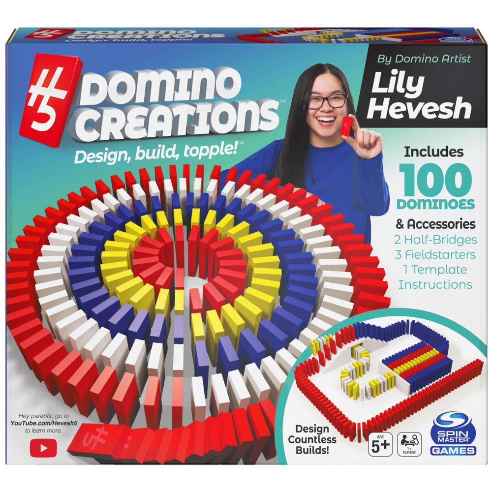 Spin Master Games, Lily Hevesh H5 Domino Creations 100-Piece Dominoes Set, Kids Games, Building Toys, Classic Game, Dominoes for Adults, for Ages 5 & Up
