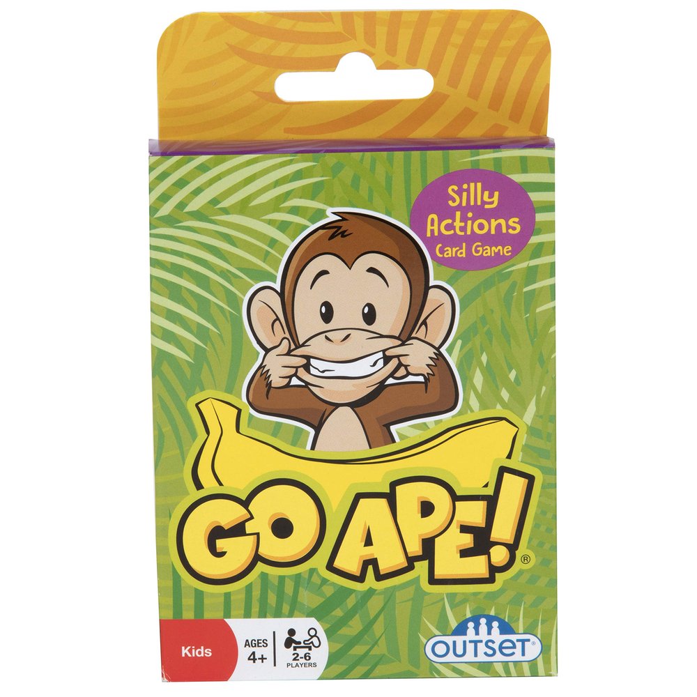 Outset Media Go Ape! Travel Card Game for Kids - Twist on Go Fish - Act Out Monkey Picture on Card - Ages 4 and Up
