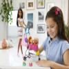 Barbie Dogwalking Doll & Accessories, Stroll & Play Pups Playset with Transforming Stroller, 2 Pets & Handbag, Brunette Doll view 2