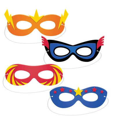 Creative Converting Superhero Party Masks, 4 ct