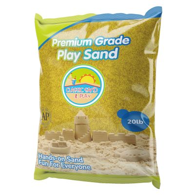 Classic Sand and Play Yellow Colored Play Sand, 20 lb. Bag, Natural and Non-Toxic, Fun Wet and Dry Indoor and Outdoor, Sandbox, Therapy, and Table Use, Building, Stimulate Sensory Needs