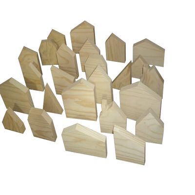 25 handmade unfinished wooden house shapes, wooden house,wood block house, assorted wooden house set