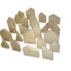 25 handmade unfinished wooden house shapes, wooden house,wood block house, assorted wooden house set view 1