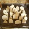 25 handmade unfinished wooden house shapes, wooden house,wood block house, assorted wooden house set view 3
