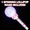 ArtCreativity Light Up Spinning Lollipop Fairy Wand, 12 Inch LED Princess Light Wand for Kids with Batteries Included, Great Gift Idea for Boys and Girls, Fun Pretend Play Prop, Carnival Prize view 2