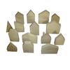 15 piece unfinished wooden house shapes, wooden house, wooden block house, wooden house set, view 1