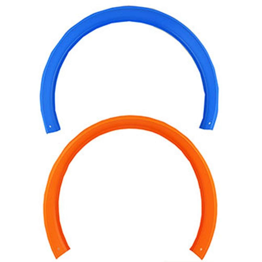 Hot Wheels Replacement Parts for Criss Cross Crash Car Race Track DTN42 - Includes 1 Curve Orange Track and 1 Curve Blue Track - 1/8 inch Rail Gauge - T Scale