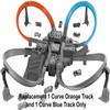 Hot Wheels Replacement Parts for Criss Cross Crash Car Race Track DTN42 - Includes 1 Curve Orange Track and 1 Curve Blue Track - 1/8 inch Rail Gauge - T Scale view 2