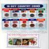 10 Different Countries Superb Coins Pack + 100 Pcs Used Off Paper World Stamps - Rare Historical Collectibles Set view 1