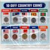 10 Different Countries Superb Coins Pack + 100 Pcs Used Off Paper World Stamps - Rare Historical Collectibles Set view 2