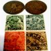1911-1936 King George KG V Set of 5 British India Old Antique Rare Postage Stamps and Quarter Anna Coin Lot view 2