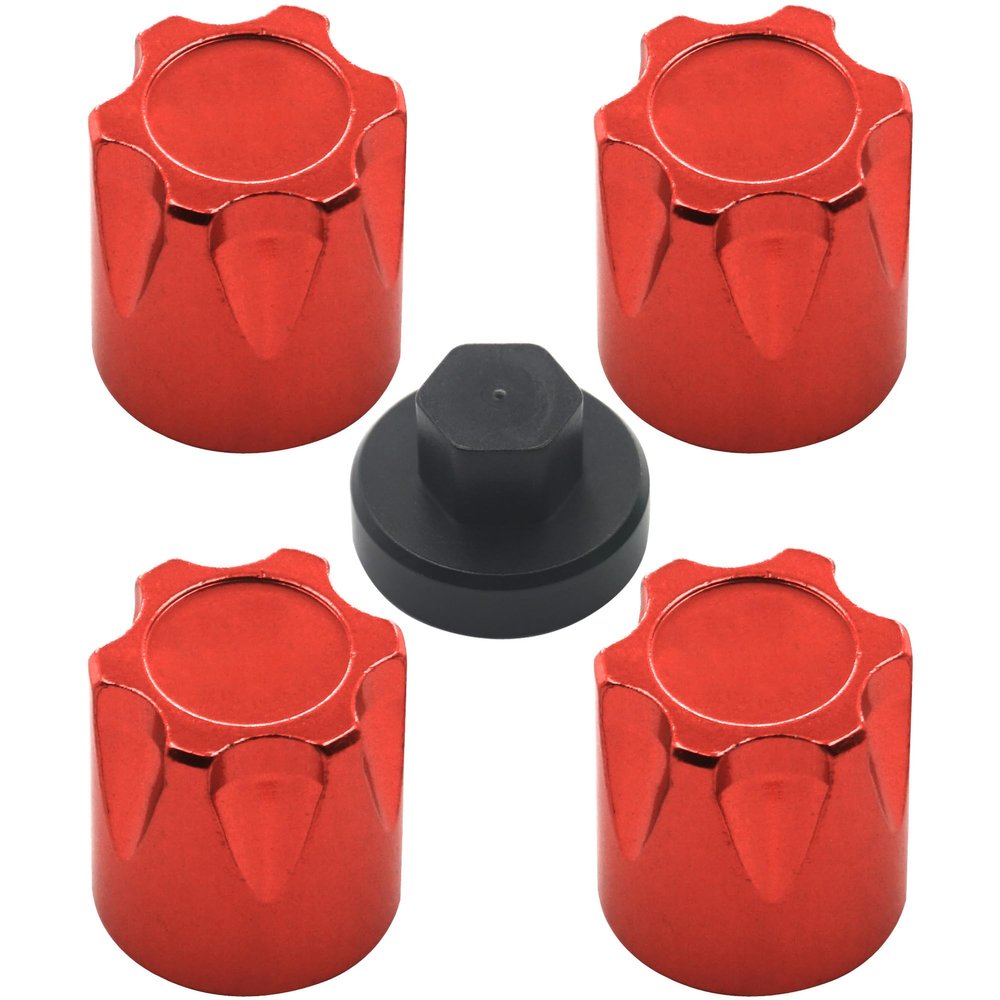 4PCS Share Goo Aluminium RC M4 Wheel Nut,RC Car Dustproof Wheel Rim Center Cap Hub Compatible with Traxxas TRX4 Axial SCX10 90046 D90 Tamiya Redcat HPI 1/10 RC Crawler Car (Red)