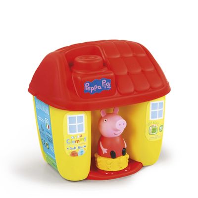 Clementoni 17346, Peppa Pig Basket and Blocks, Soft Blocks for Toddlers, Ages 6 Months Plus
