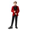 Sxfashbrd Boys Velvet Blazer Tuxedos 2 Pieces Suit Slim Fit Jacket Coats Formal Party Outerwear Costume Red view 1